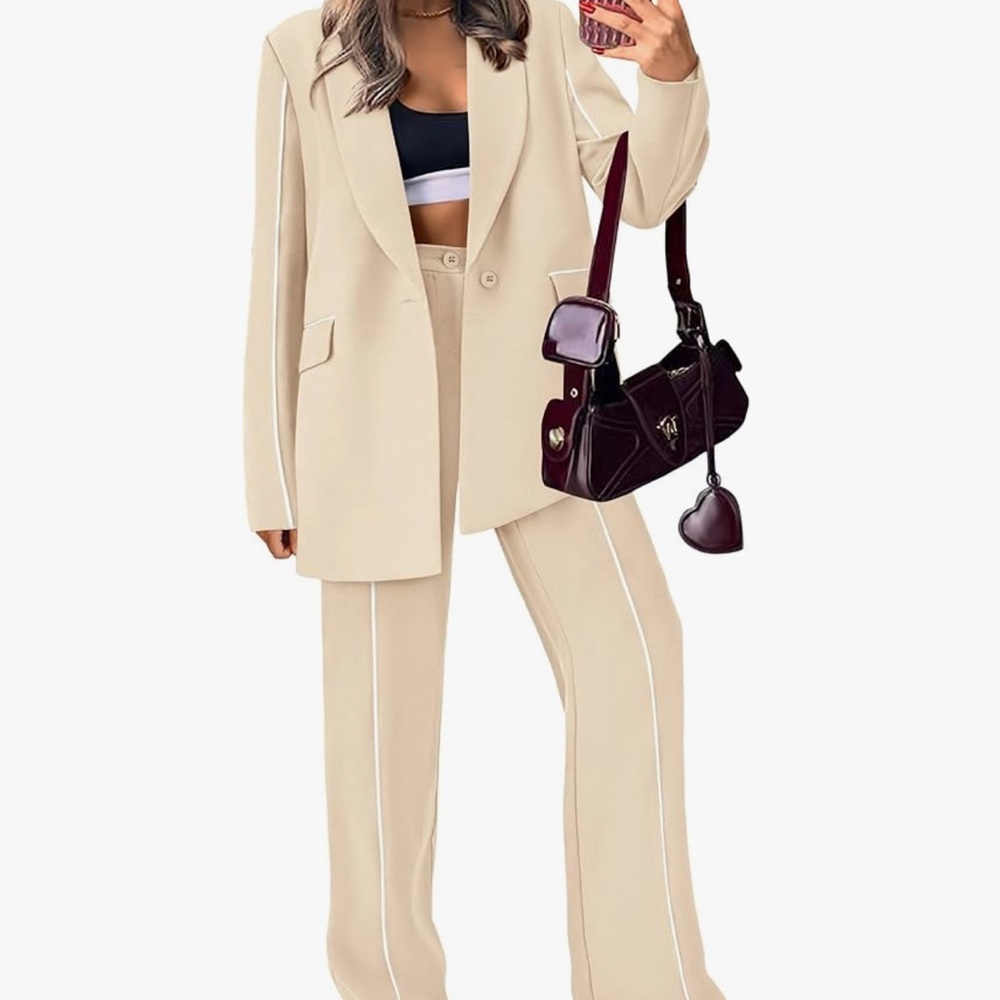 Elegant Cream Women's Pantsuit